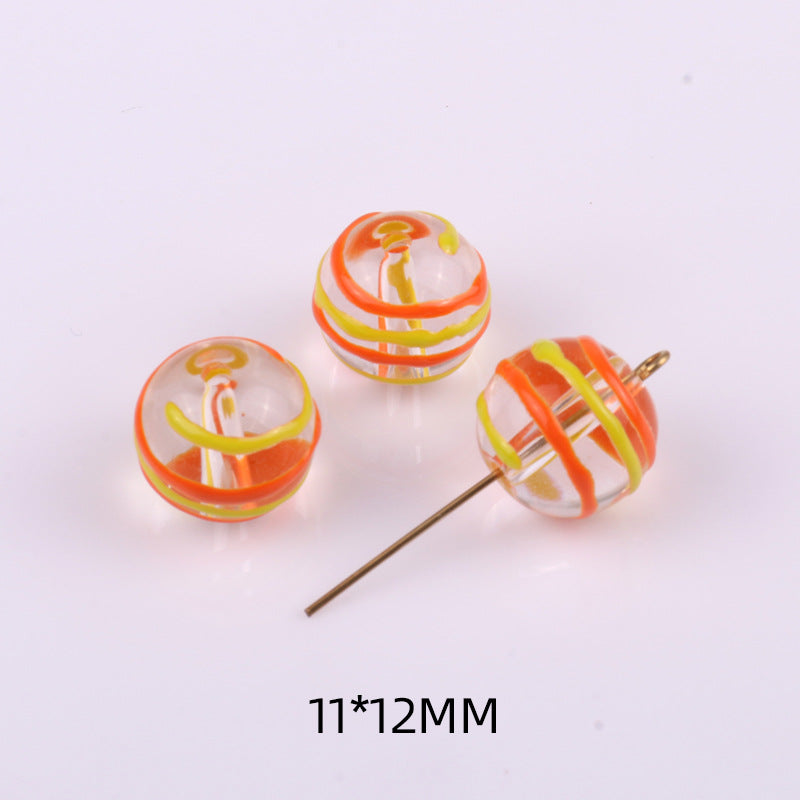 Cuentas de dispersión de dispersión recta de vidrio pintado a mano de aceite de goteo al por mayor